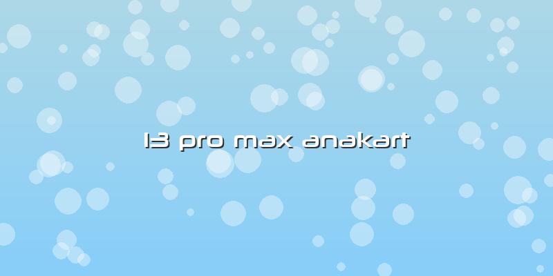 13 Pro Max Anakart