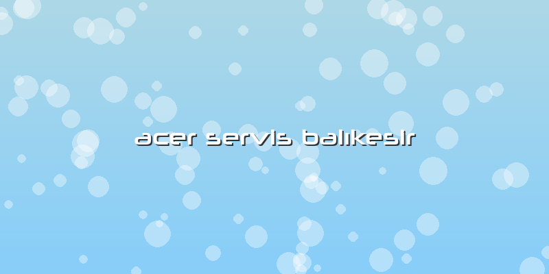 Acer Servis Balıkesir