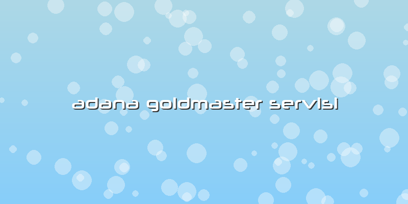 Adana Goldmaster Servisi
