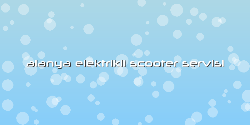 Alanya Elektrikli Scooter Servisi