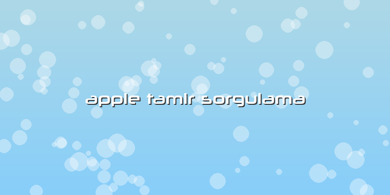 Apple Tamir Sorgulama