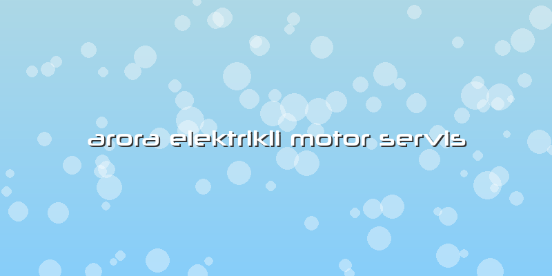 Arora Elektrikli Motor Servis