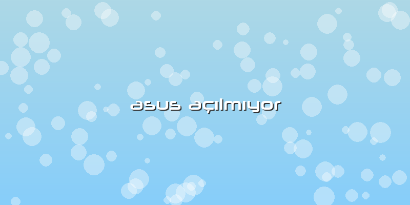 Asus Açılmıyor