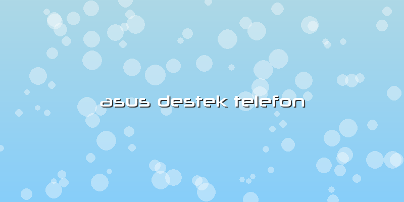 Asus Destek Telefon