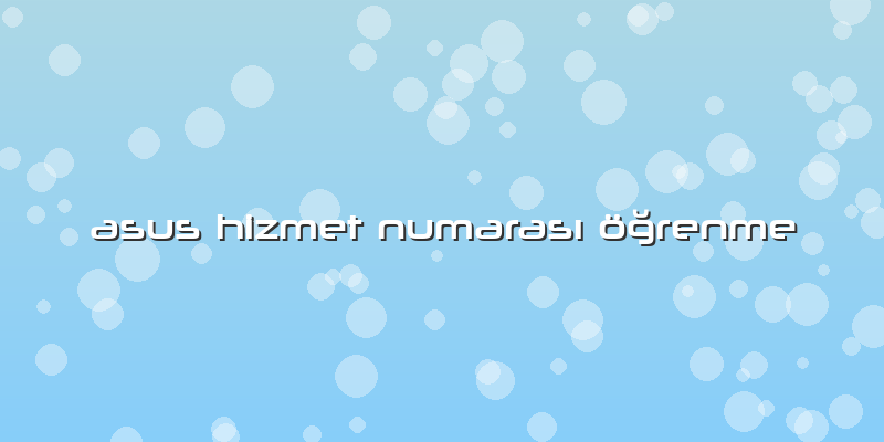 Asus Hizmet Numarası öğrenme