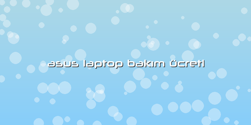 Asus Laptop Bakım ücreti