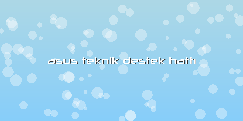 Asus Teknik Destek Hattı
