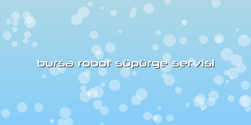 Bursa Robot Süpürge Servisi