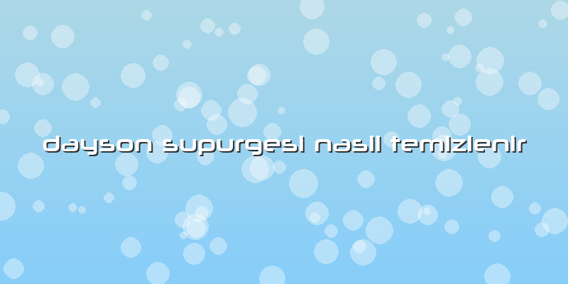 Dayson Supurgesi Nasil Temizlenir