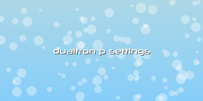 Dualtron P Settings