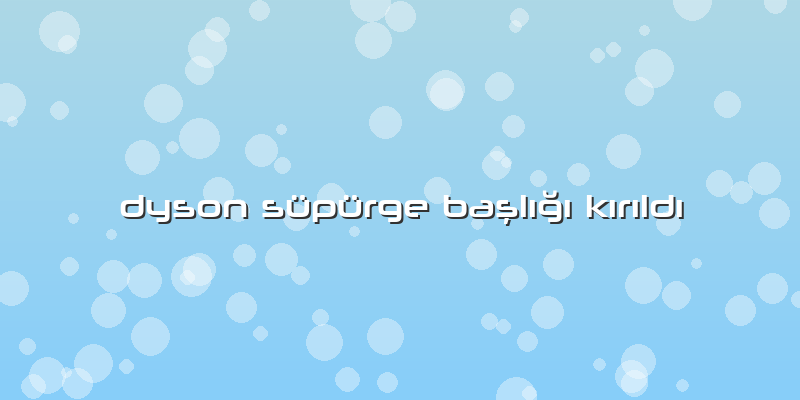 Dyson Süpürge Başlığı Kırıldı