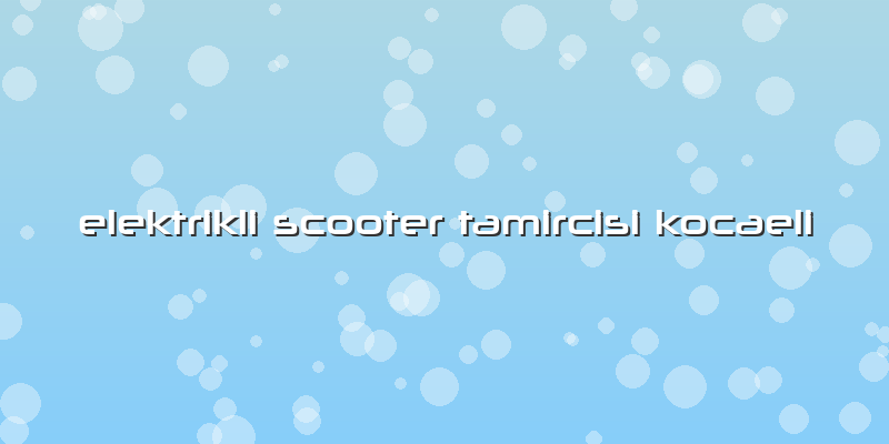 Elektrikli Scooter Tamircisi Kocaeli