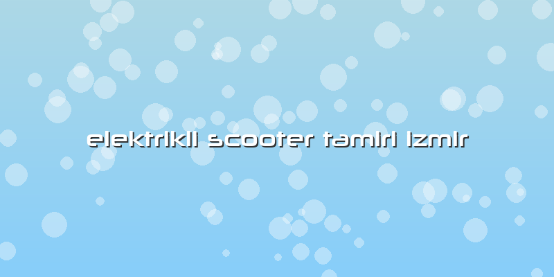 Elektrikli Scooter Tamiri Izmir