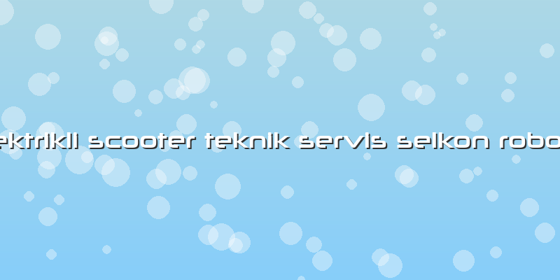Elektrikli Scooter Teknik Servis Selkon Robotik