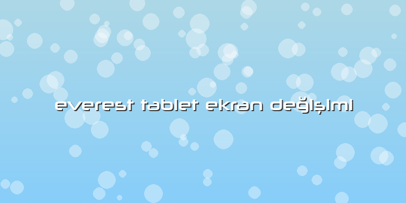 Everest Tablet Ekran Değişimi