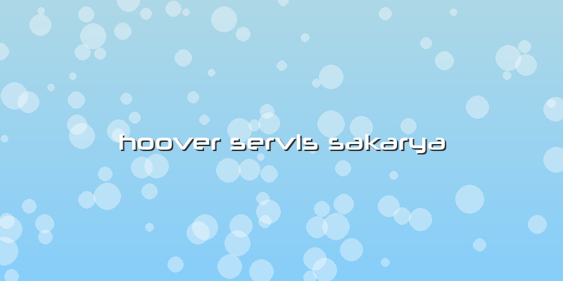 Hoover Servis Sakarya
