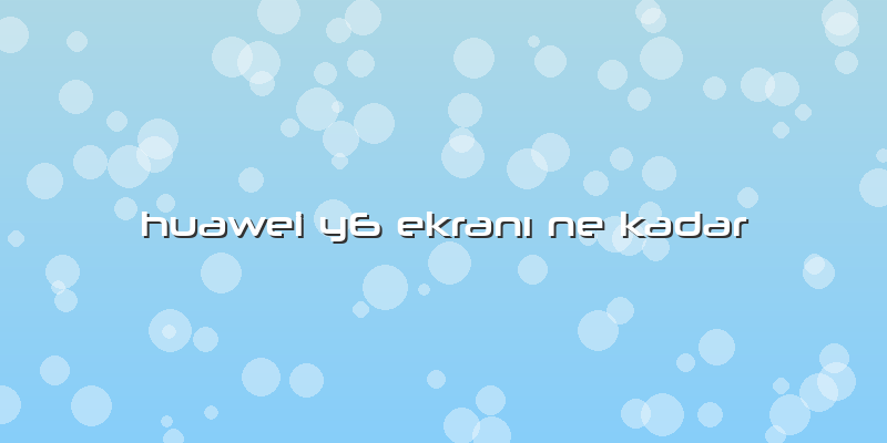 Huawei Y6 Ekranı Ne Kadar
