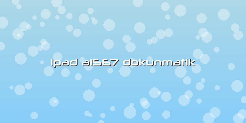 Ipad A1567 Dokunmatik