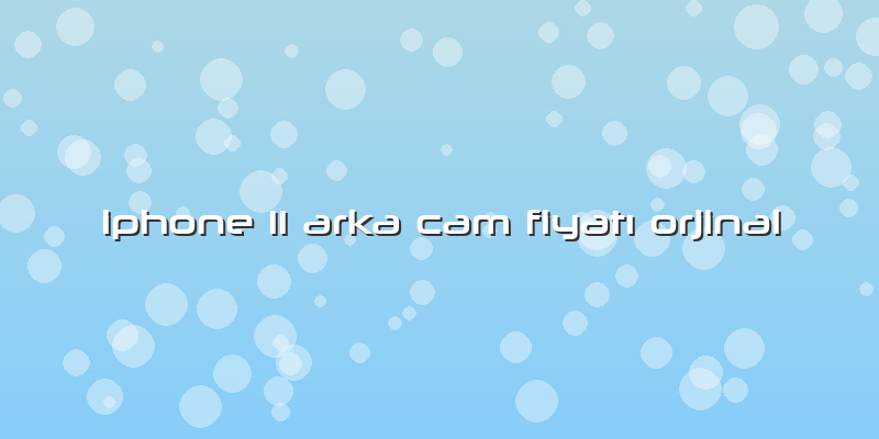 Iphone 11 Arka Cam Fiyatı Orjinal