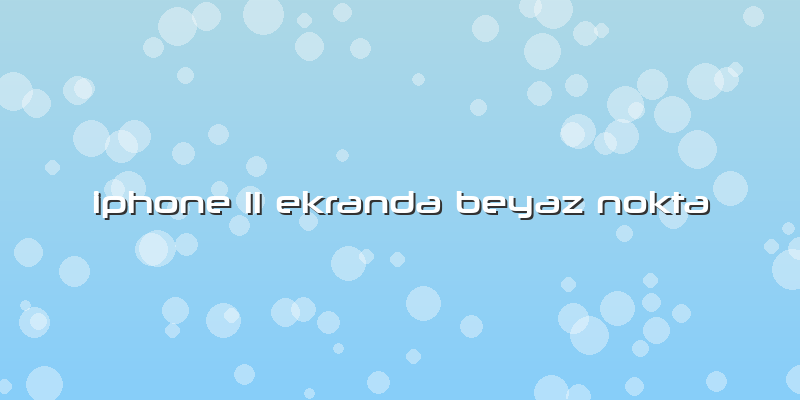 Iphone 11 Ekranda Beyaz Nokta