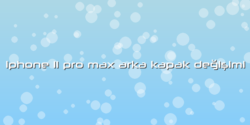 Iphone 11 Pro Max Arka Kapak Değişimi