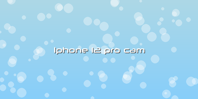 Iphone 12 Pro Cam