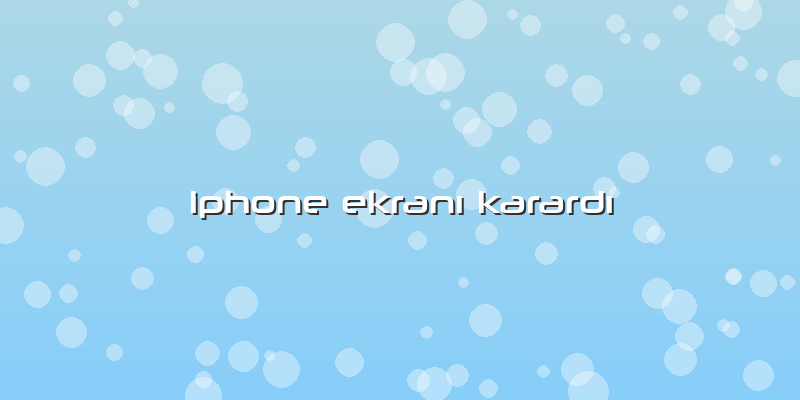 Iphone Ekranı Karardı