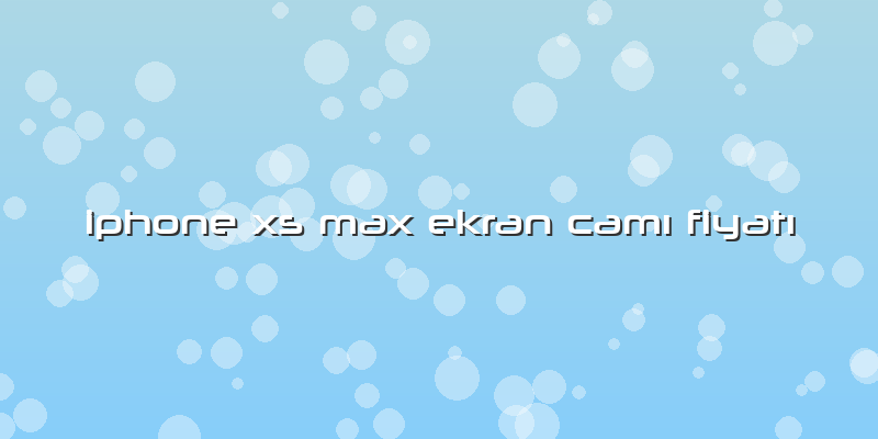 Iphone Xs Max Ekran Camı Fiyatı