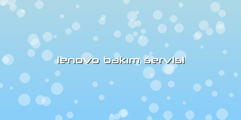 Lenovo Bakım Servisi