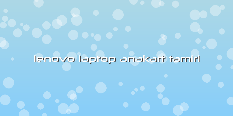 Lenovo Laptop Anakart Tamiri