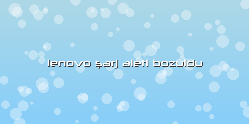 Lenovo şarj Aleti Bozuldu