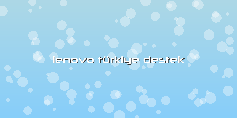 Lenovo Türkiye Destek