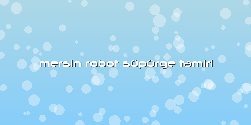 Mersin Robot Süpürge Tamiri