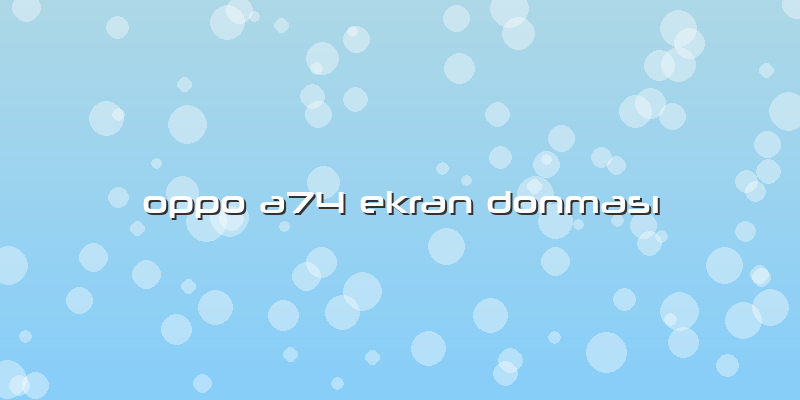 Oppo A74 Ekran Donması