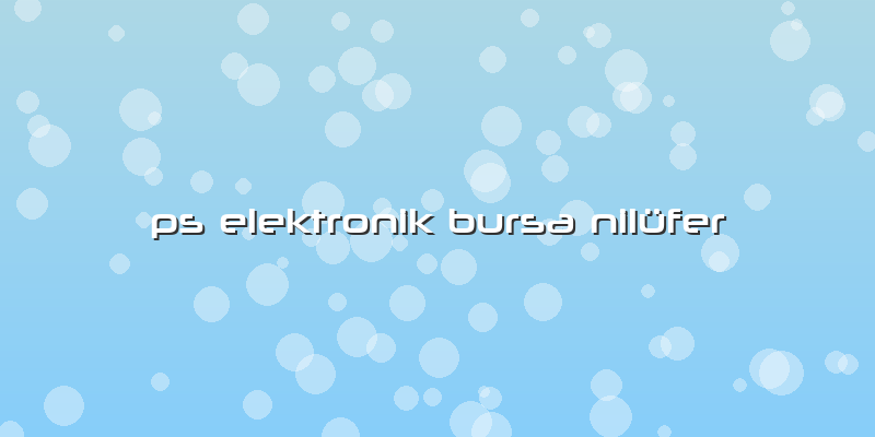 Ps Elektronik Bursa Nilüfer