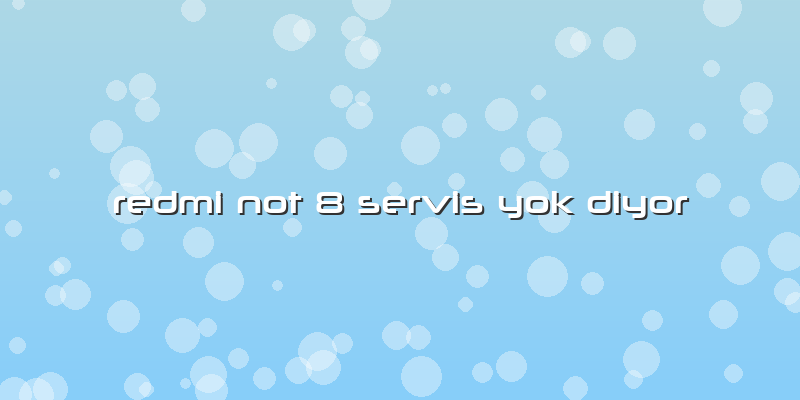 Redmi Not 8 Servis Yok Diyor