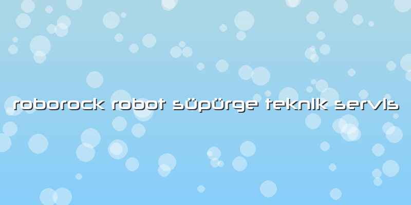 Roborock Robot Süpürge Teknik Servis