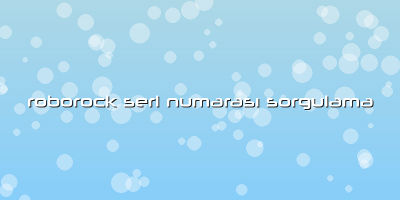 Roborock Seri Numarası Sorgulama