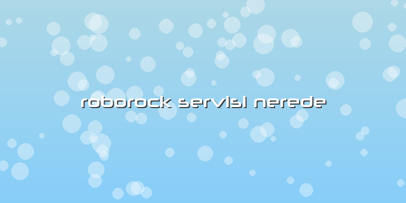 Roborock Özel Servisi Nerede