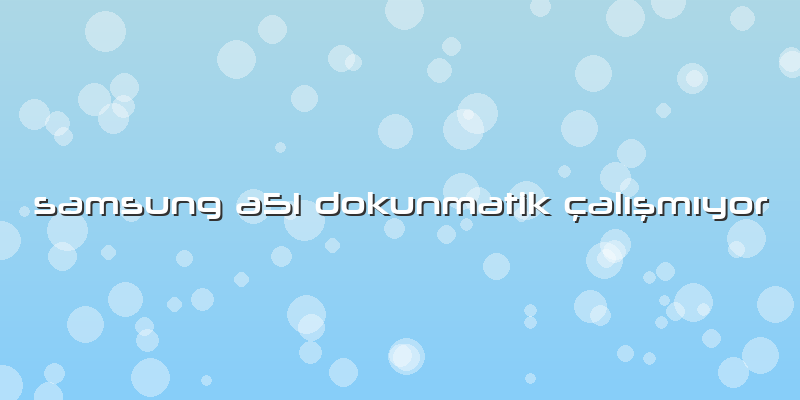 Samsung A51 Dokunmatik çalışmıyor