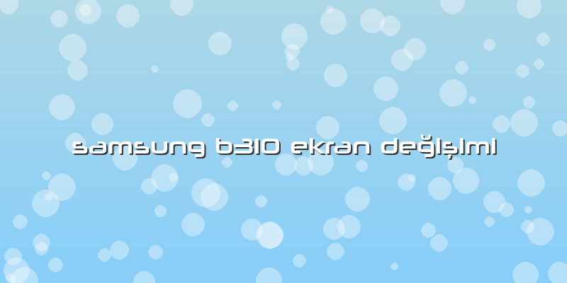 Samsung B310 Ekran Değişimi