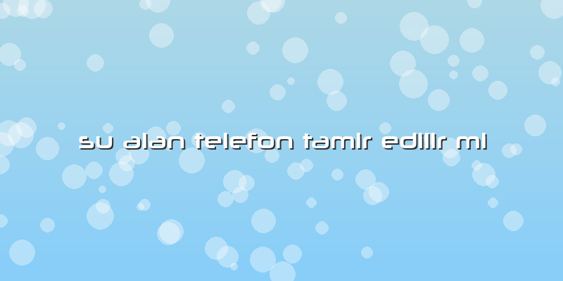 Su Alan Telefon Tamir Edilir Mi