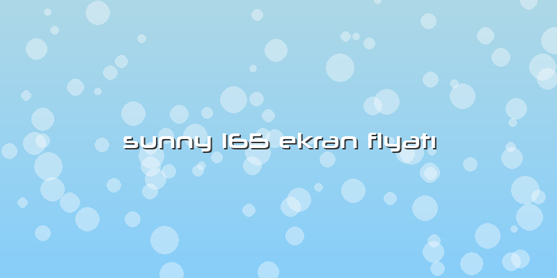 Sunny 165 Ekran Fiyatı