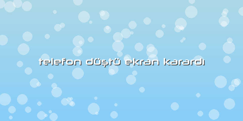 Telefon Düştü Ekran Karardı