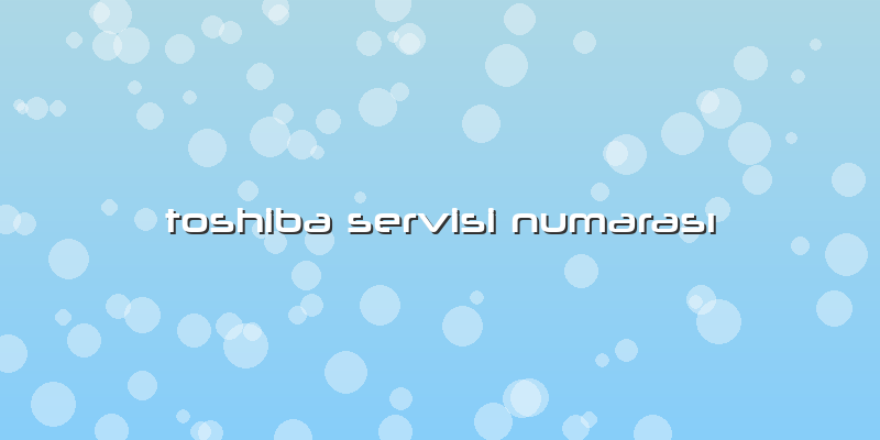 Toshiba Servisi Numarası