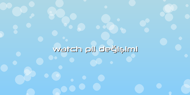Watch Pil Değişimi
