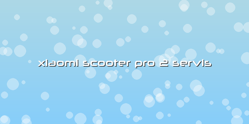 Xiaomi Scooter Pro 2 Servis