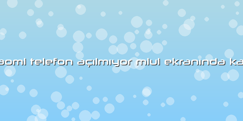 Xiaomi Telefon Açılmıyor Miui Ekranında Kaldı