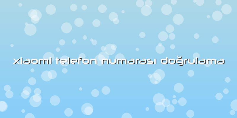 Xiaomi Telefon Numarası Doğrulama